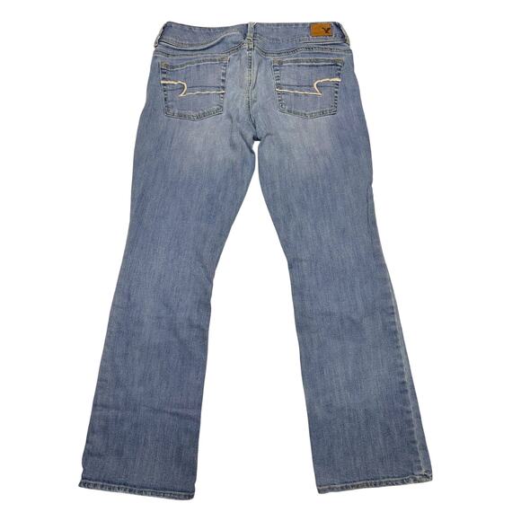 Y2k American Eagle Kick Boot Stretch Light Wash Jeans Size 8 Short - Picture 13 of 13